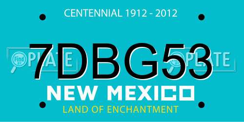 7DBG53 New Mexico License Plate