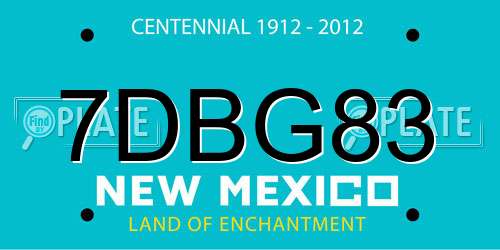 7DBG83 New Mexico License Plate