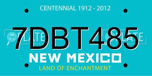 7DBT485 New Mexico License Plate