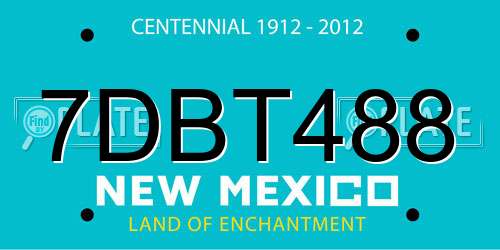 7DBT488 New Mexico License Plate