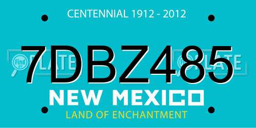 7DBZ485 New Mexico License Plate