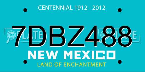 7DBZ488 New Mexico License Plate