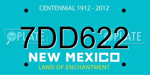 7DD622 New Mexico License Plate