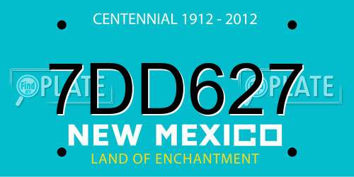 7DD627 New Mexico License Plate