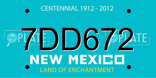 7DD672 New Mexico License Plate