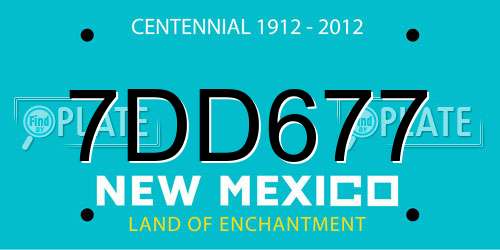 7DD677 New Mexico License Plate