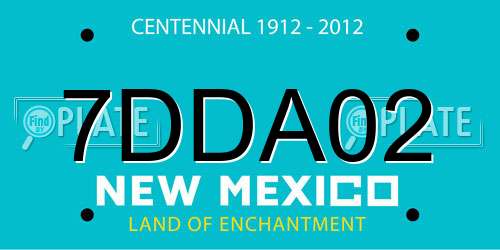 7DDA02 New Mexico License Plate