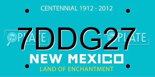 7DDG27 New Mexico License Plate