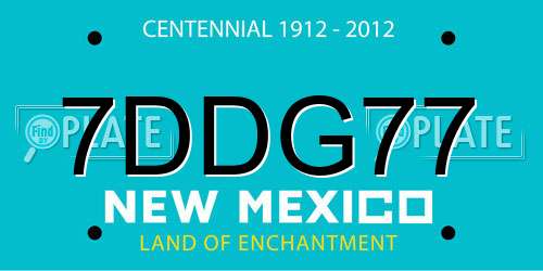 7DDG77 New Mexico License Plate