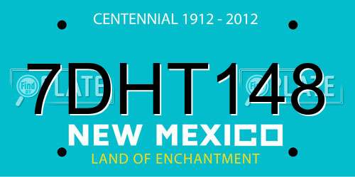 7DHT148 New Mexico License Plate