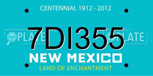7DI355 New Mexico License Plate