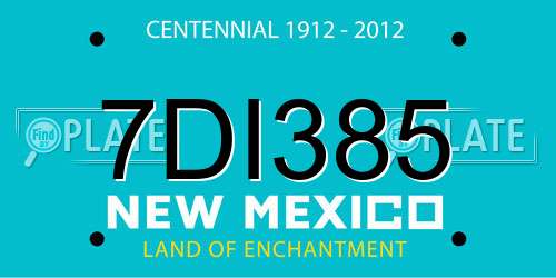 7DI385 New Mexico License Plate