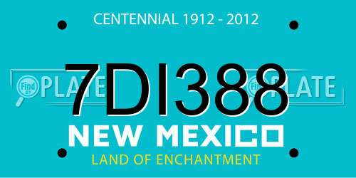 7DI388 New Mexico License Plate
