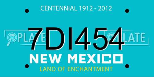 7DI454 New Mexico License Plate