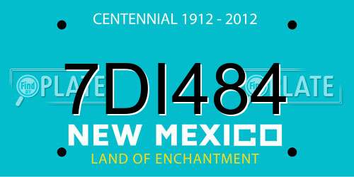 7DI484 New Mexico License Plate
