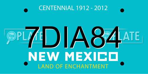 7DIA84 New Mexico License Plate