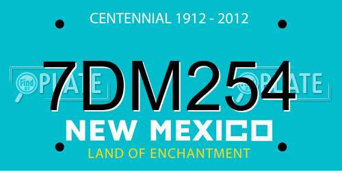 7DM254 New Mexico License Plate