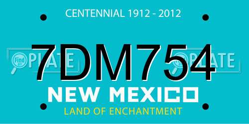 7DM754 New Mexico License Plate