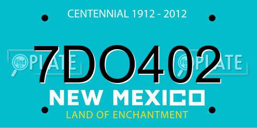 7DO402 New Mexico License Plate