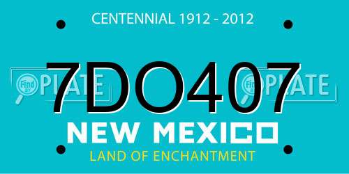 7DO407 New Mexico License Plate