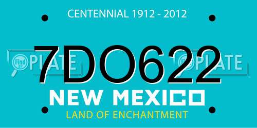 7DO622 New Mexico License Plate