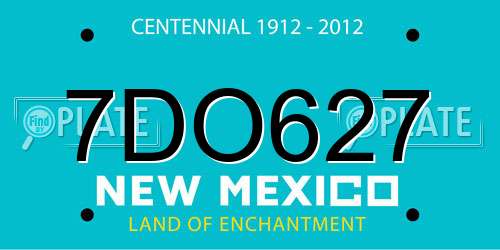7DO627 New Mexico License Plate