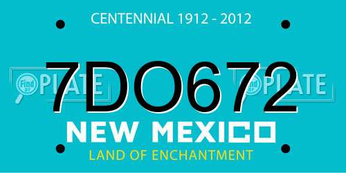 7DO672 New Mexico License Plate