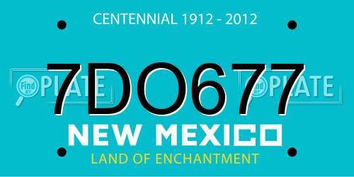 7DO677 New Mexico License Plate