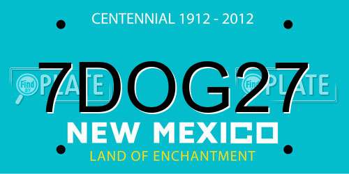 7DOG27 New Mexico License Plate
