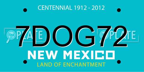 7DOG72 New Mexico License Plate