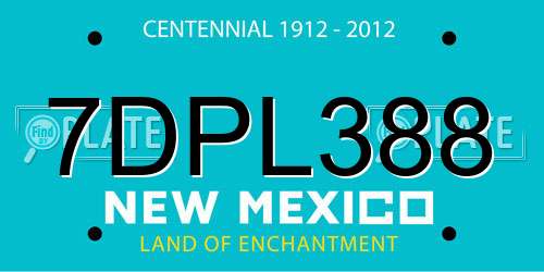 7DPL388 New Mexico License Plate