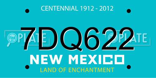 7DQ622 New Mexico License Plate