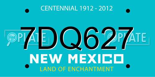 7DQ627 New Mexico License Plate