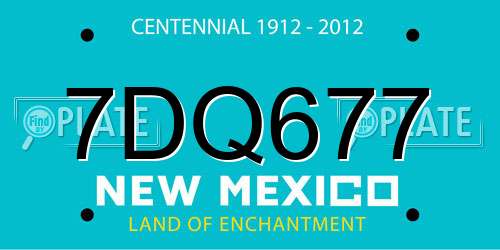 7DQ677 New Mexico License Plate