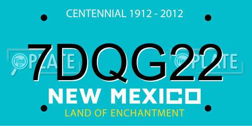 7DQG22 New Mexico License Plate