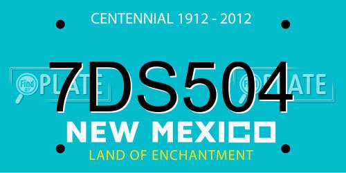 7DS504 New Mexico License Plate