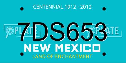 7DS653 New Mexico License Plate