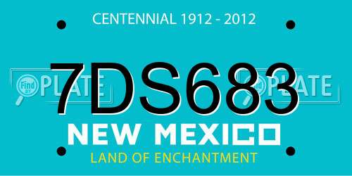 7DS683 New Mexico License Plate
