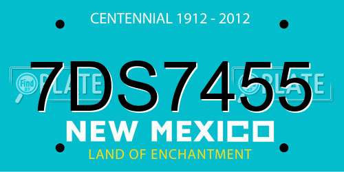 7DS7455 New Mexico License Plate