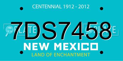 7DS7458 New Mexico License Plate