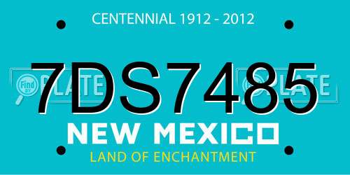 7DS7485 New Mexico License Plate