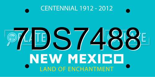 7DS7488 New Mexico License Plate