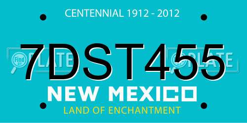 7DST455 New Mexico License Plate