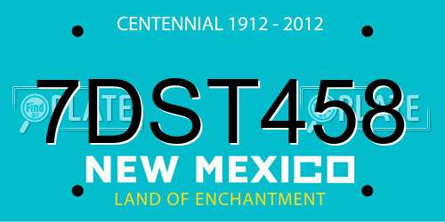 7DST458 New Mexico License Plate