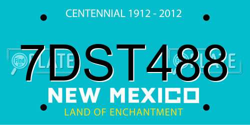 7DST488 New Mexico License Plate