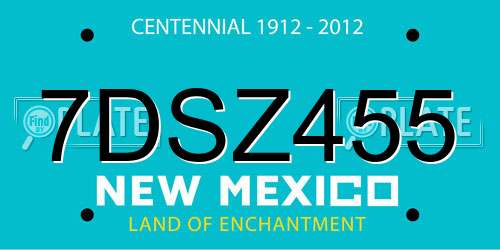 7DSZ455 New Mexico License Plate