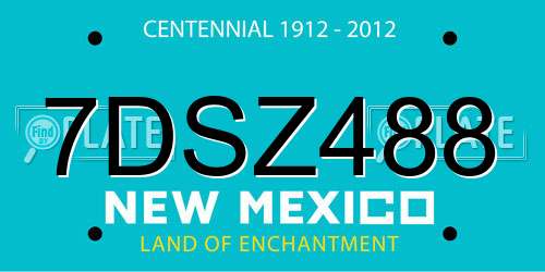 7DSZ488 New Mexico License Plate