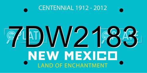 7DW2183 New Mexico License Plate