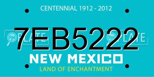 7EB5222 New Mexico License Plate