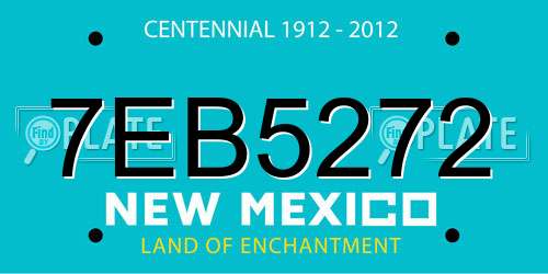 7EB5272 New Mexico License Plate